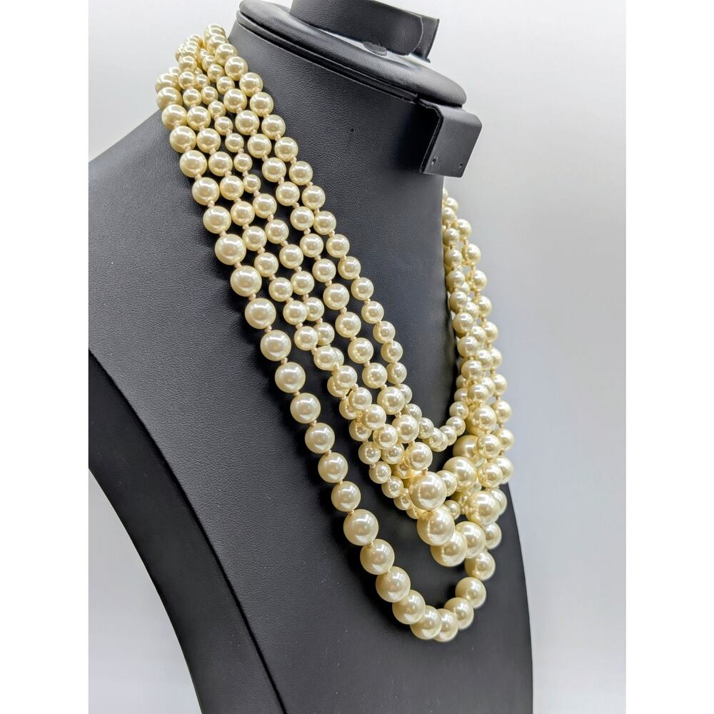 J. Crew Always Classic Timeless Five Strand Faux Pearl 19" Necklace - Picture 2 of 5